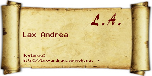 Lax Andrea névjegykártya